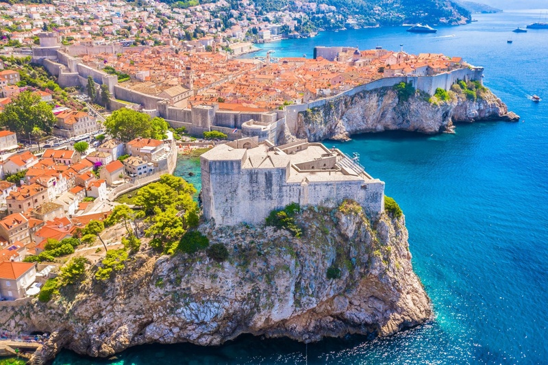A cidade amuralhada de Dubrovnik, na Croácia, que serviu de cenário para King's Landing na série Game of Thrones.